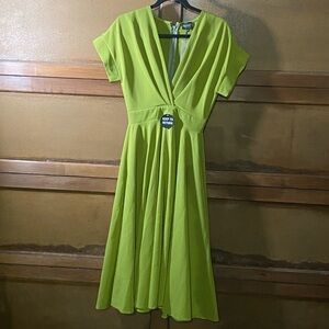 Elegant Lime Midi Dress